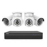 10 Channel 4K 24/7 PoE Security Camera System, 8MP Pan-Tilt Turret & Bullet IP Cameras, AI Human/Vehicle Detection, Two-Way Audio